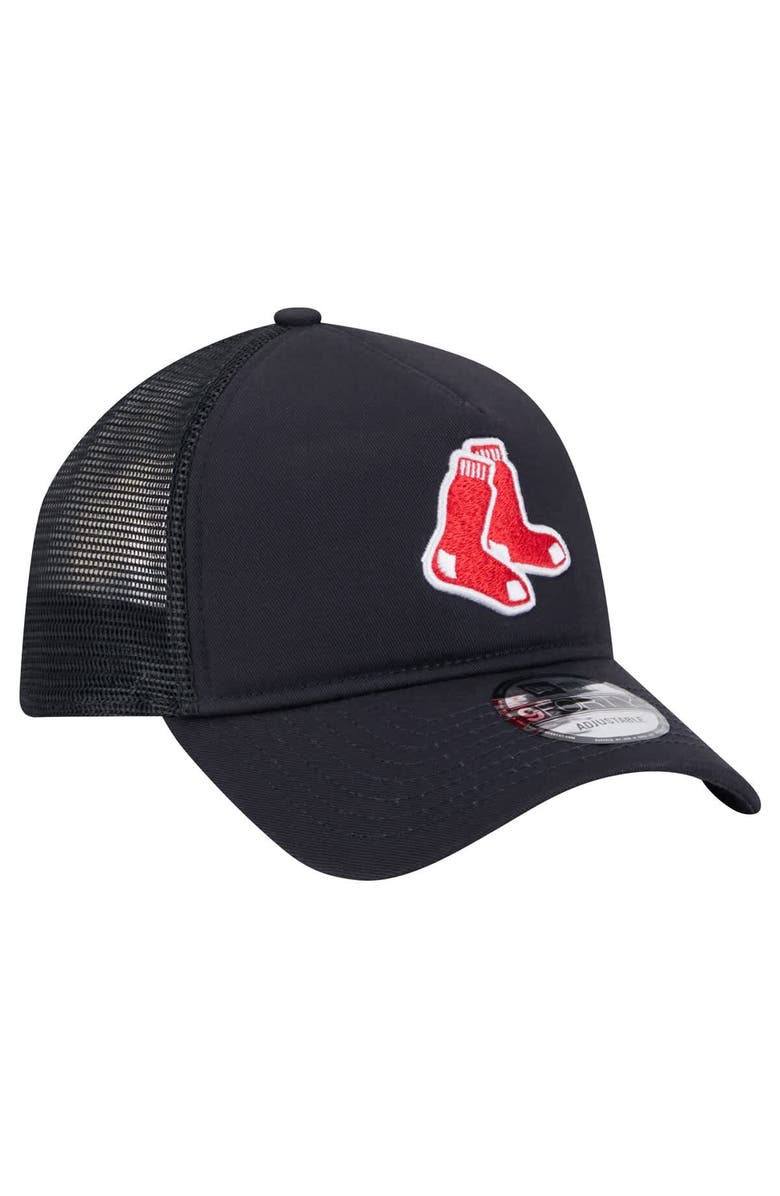 New Era Men's New Era Navy Boston Red Sox 9FORTY A-Frame Trucker Adjustable Hat, Alternate, color, 