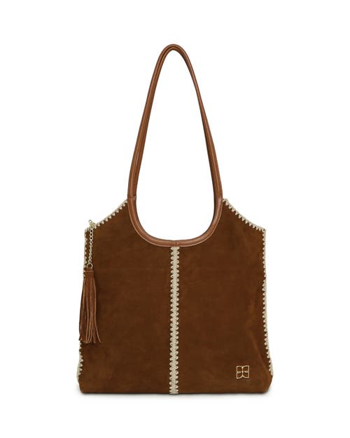 Belle & Bloom Back To Friends Suede Shopper In Brown