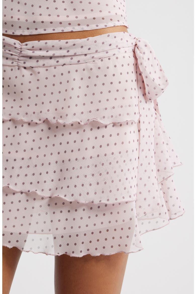 Emma Tie Waist Ruffle Tier Skirt, Alternate, color, PINK