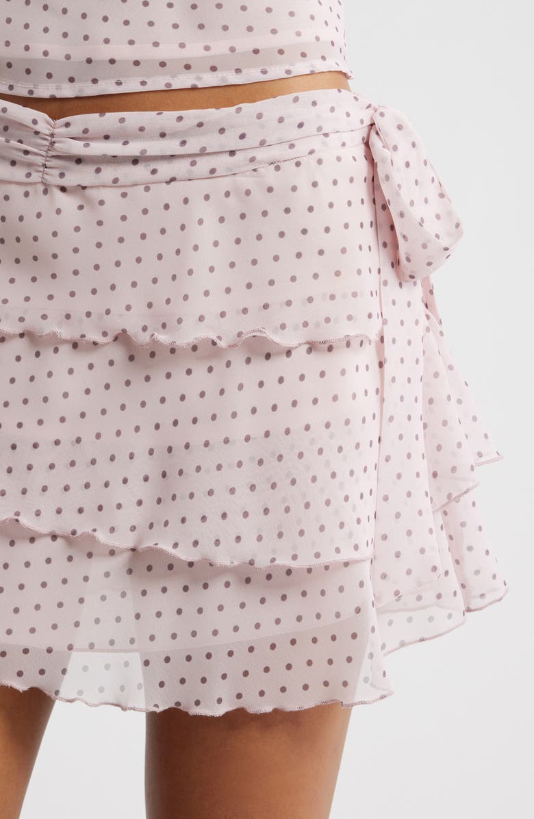 Bella Venice Emma Tie Waist Ruffle Tier Skirt, Alternate, color, Pink