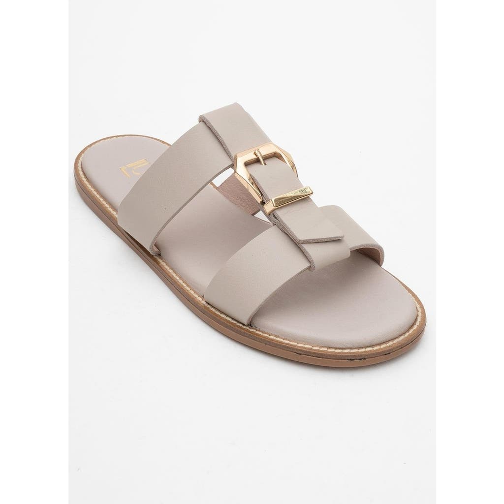 Forever & Always Shoes Sveta Leather Buckled Sandal In Sand