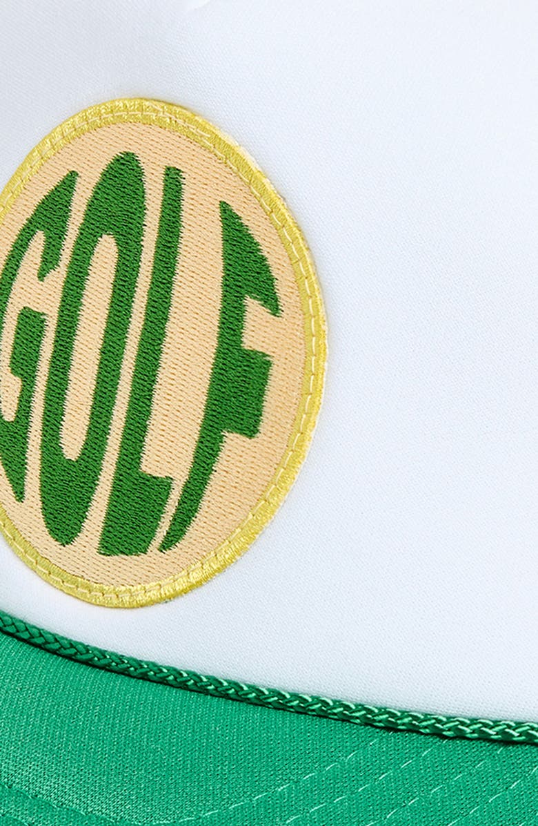 Friday Feelin’ Golf Trucker Hat, Alternate, color, Green Split