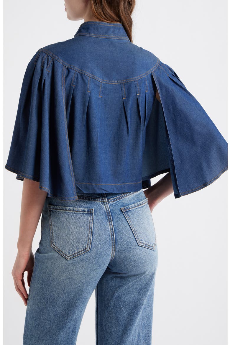 Biffy Cape Denim Jacket, Alternate, color, DENIM BLUE