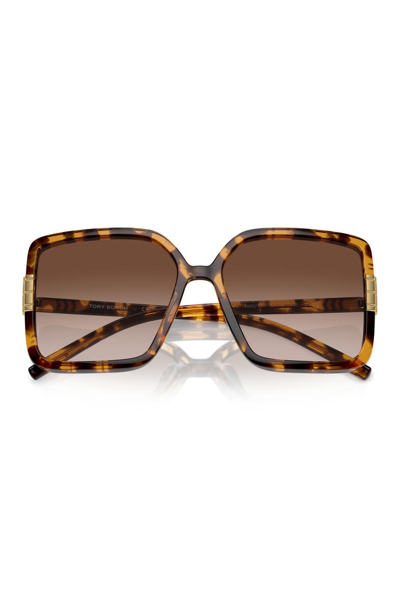 57mm Gradient Square Sunglasses, Alternate, color, TORTOISE