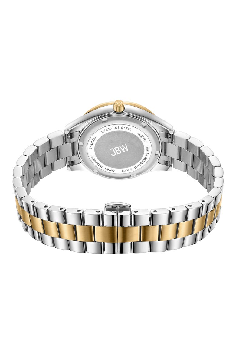 Mondrain Diamond & Crystal Embellished Miyota Bracelet Watch, 34mm, Alternate, color, TWO TONE/ BLACK