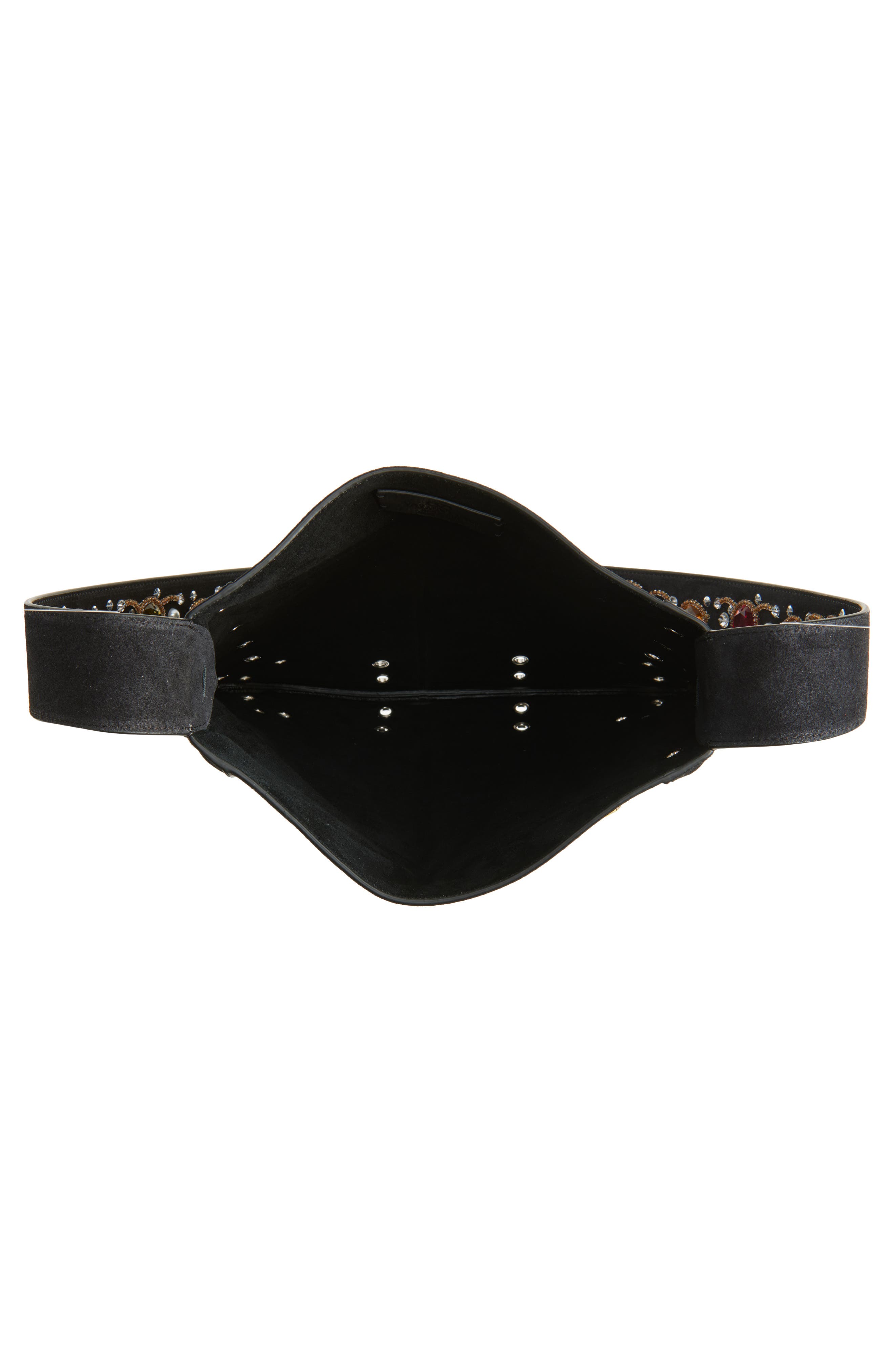 Valentino Garavani Medium Nellcôte Butterfly Suede Crossbody Bag, Alternate, color, Multi Black