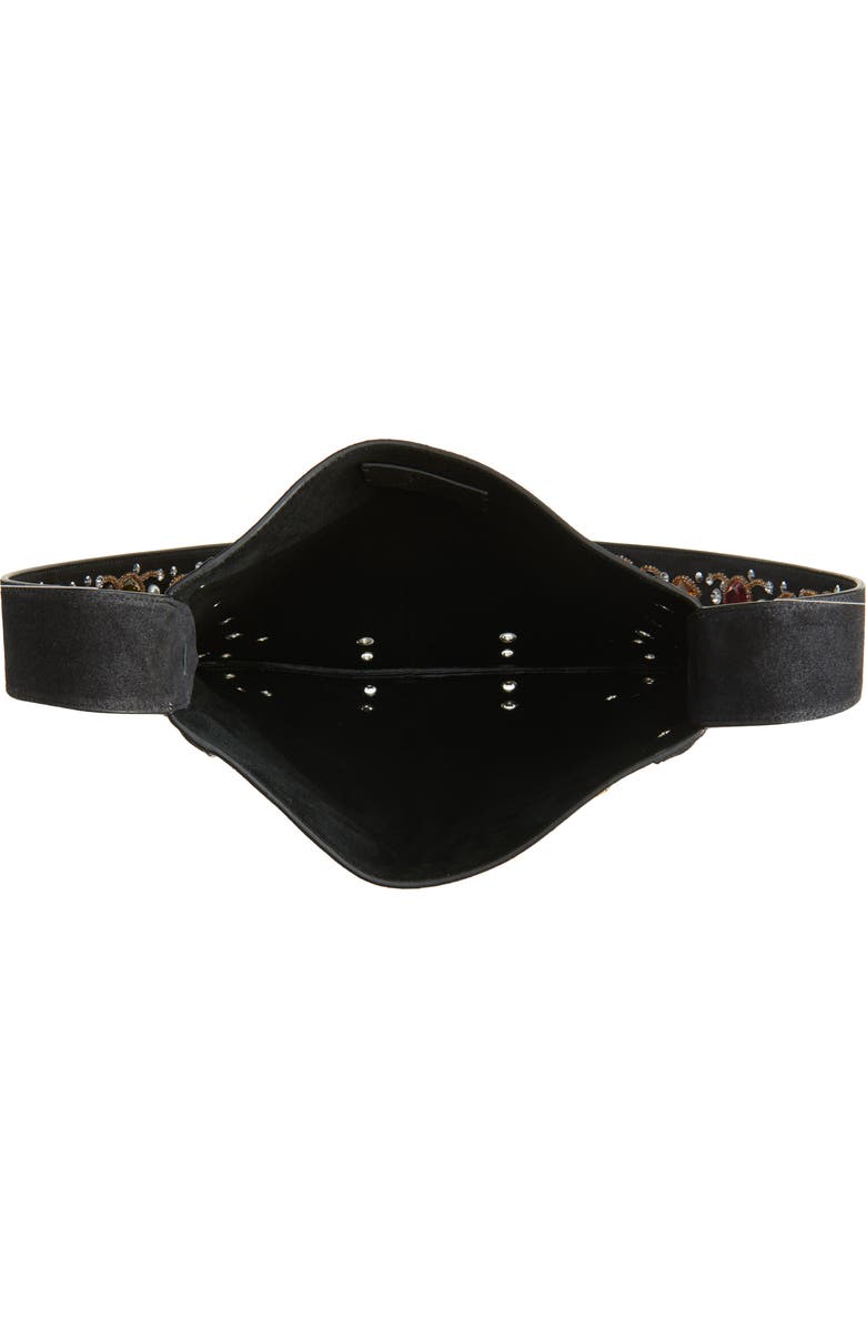 Valentino Garavani Medium Nellcôte Butterfly Suede Crossbody Bag, Alternate, color, Multi Black