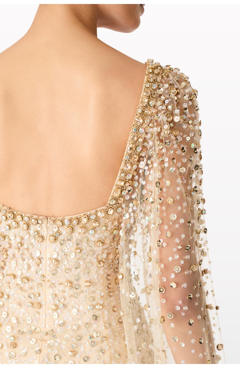 Jenny Packham Angel Wing Dress, Alternate, color, Sandy Beach