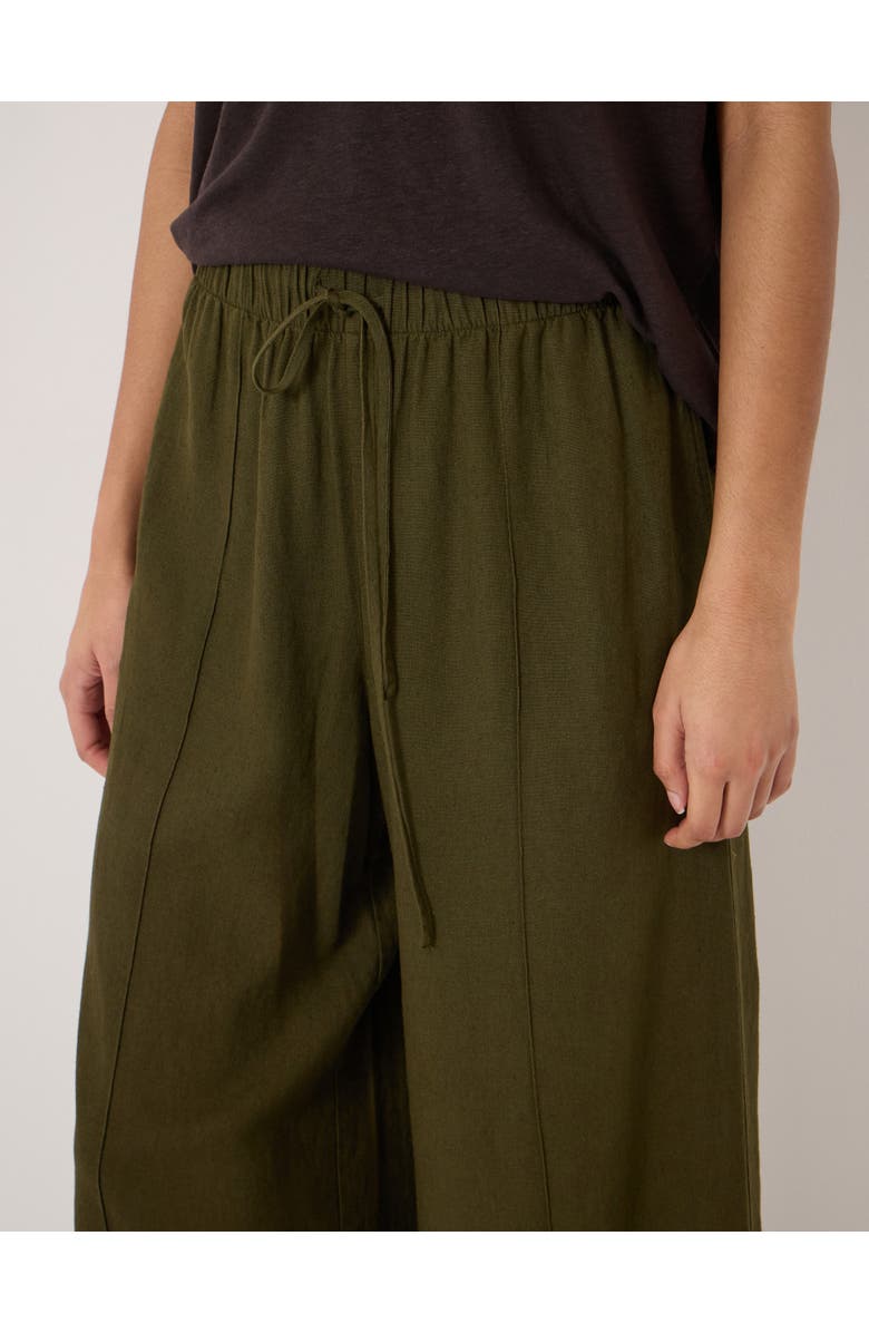 Hush Petunia Linen Blend Wide Leg Trousers, Alternate, color, Khaki Green