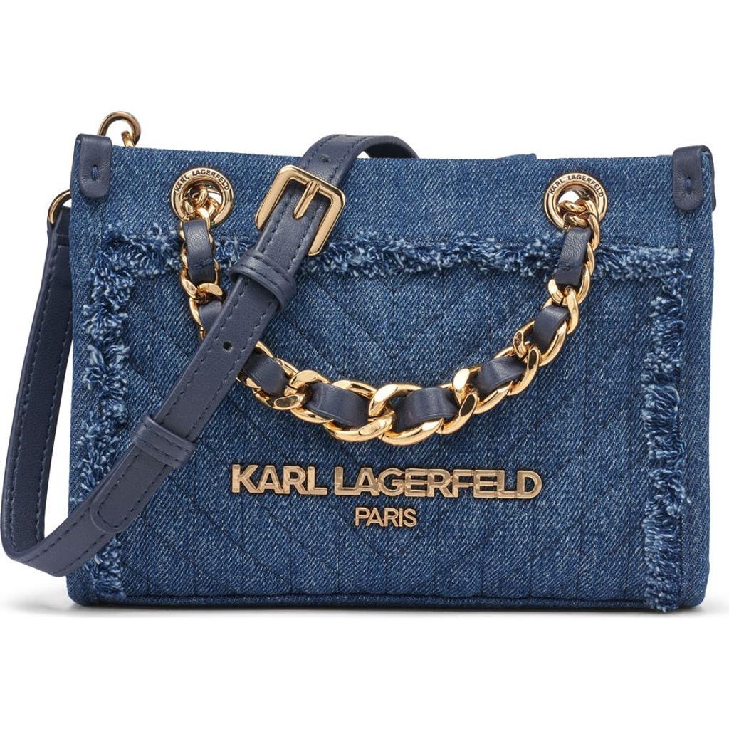 Karl Lagerfeld Paris Savoie Crossbody In Washed Denim