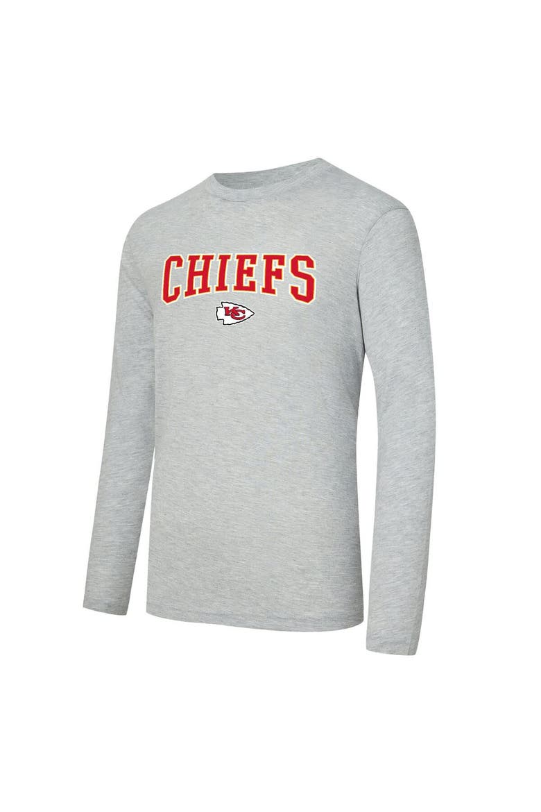 Men's Concepts Sport Red/Heather Gray Kansas City Chiefs Regulate Long Sleeve T-Shirt and Plaid Pant Set, Alternate, color, Red