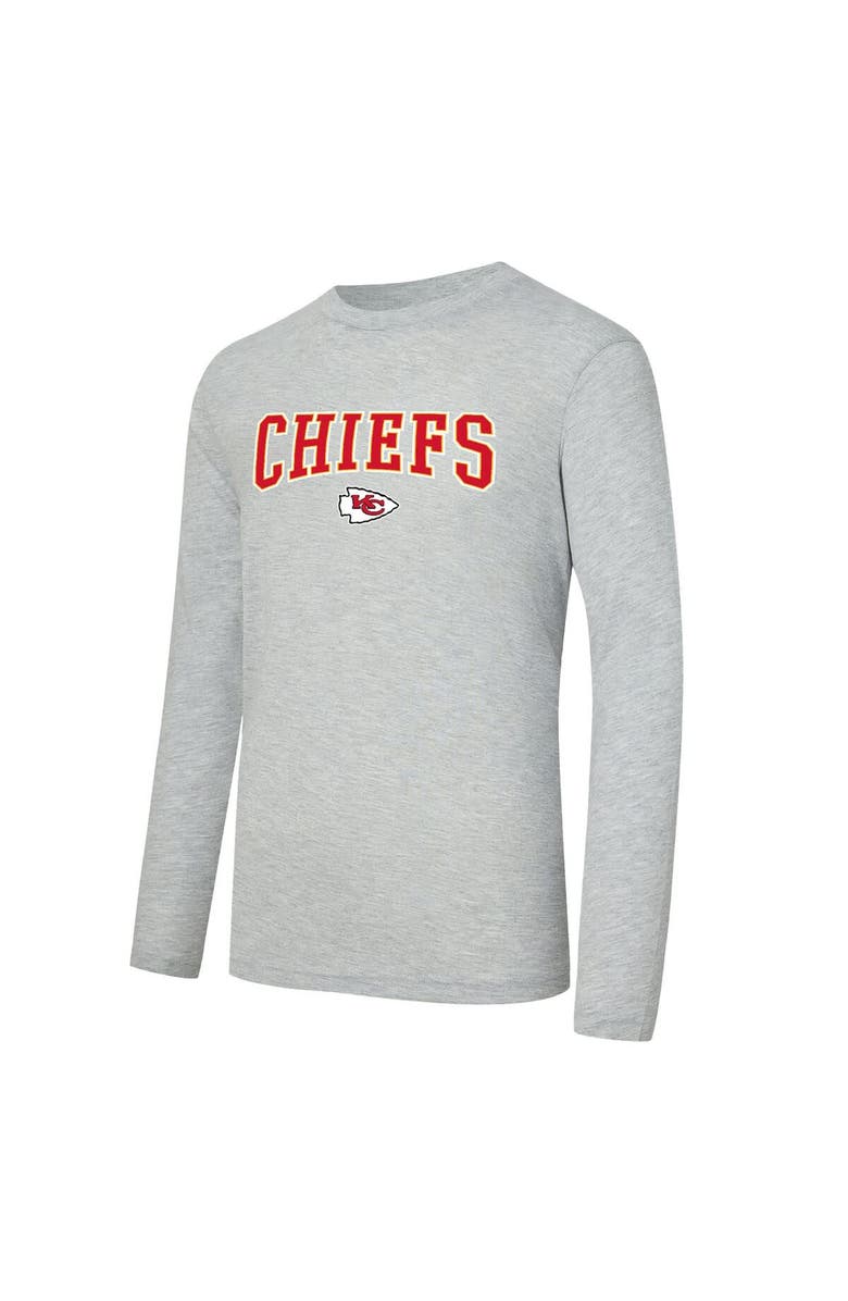 CONCEPTS SPORT Men
s Concepts Sport Red/Heather Gray Kansas City Chiefs Regulate Long Sleeve T-Shirt and Plaid Pant Set, Alternate, color, Red