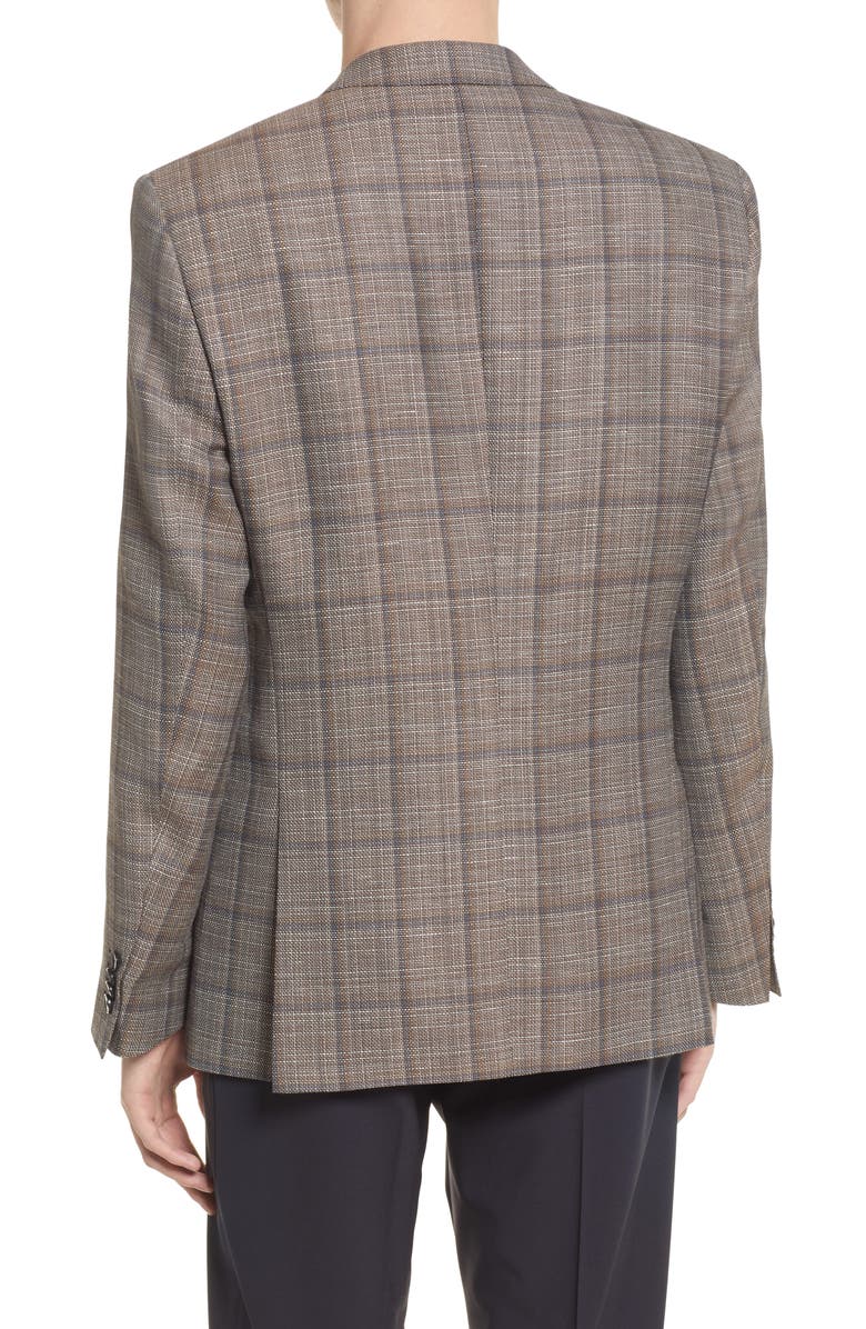 BOSS Men's Slim Fit Plaid Print Sport Coat, Alternate, color,