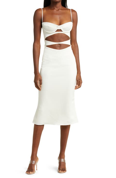 Amalia Cutout Satin Body-Con Dress