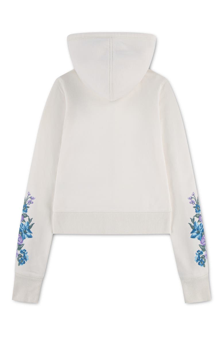 Kids' Floral Full Zip Hoodie, Alternate, color, JET STREAM