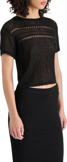Open Stitch Short Sleeve Sweater