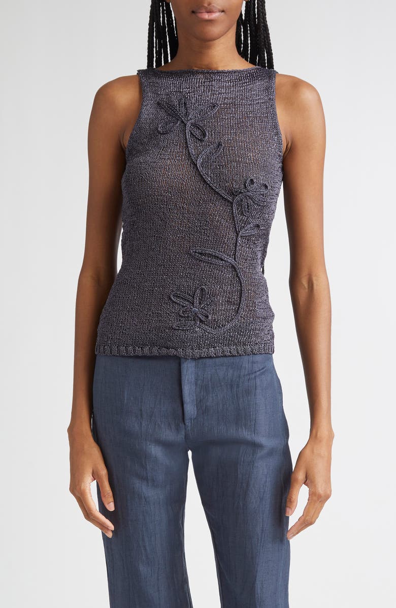 Paloma Wool Skipp Floral Embroidered Sleeveless Top | Nordstrom
