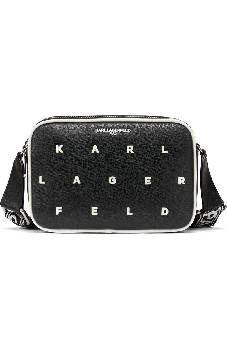 KARL LAGERFELD PARIS Maybelle Crossbody, Main, color, Black/White