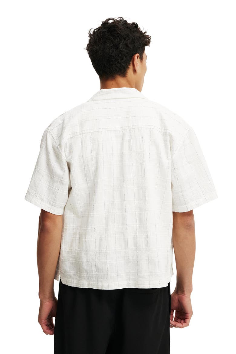 Men's Box Fit Short Sleeve Shirt, Alternate, color, White Dobby Check