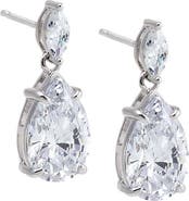 BY ADINA EDEN Fancy CZ Marquise X Pear Dangle Stud Earring