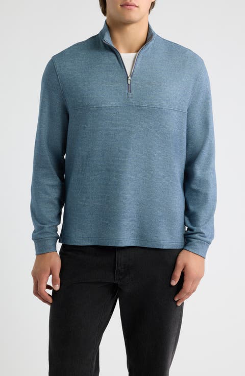 Mikey Printed Check Quarter Zip Pullover