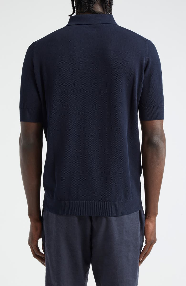 Thom Sweeney Cotton Air Crepe Polo, Alternate, color, Navy