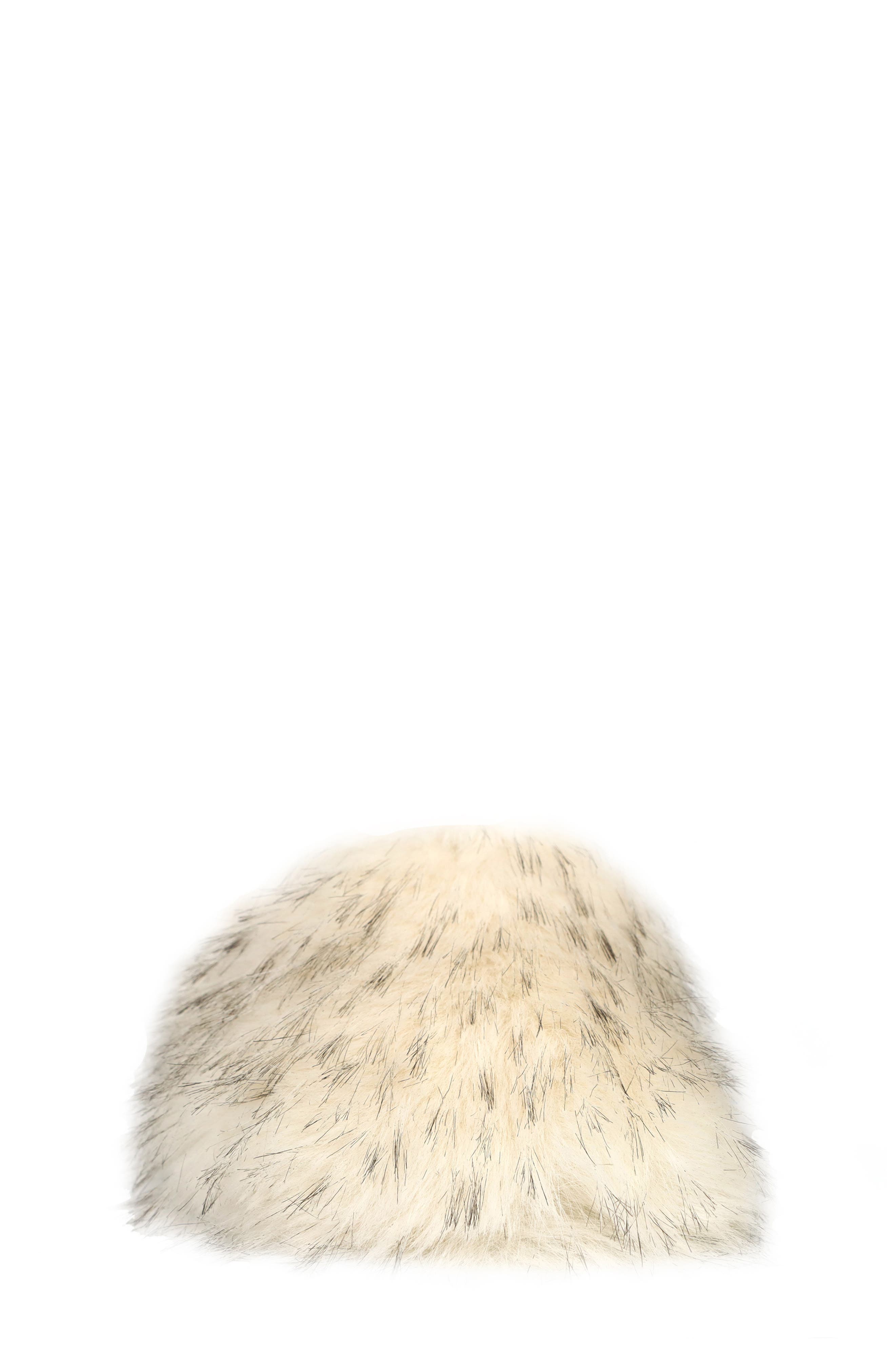 Kids' Lorena Faux Fur Slide, Alternate, color, CREAM