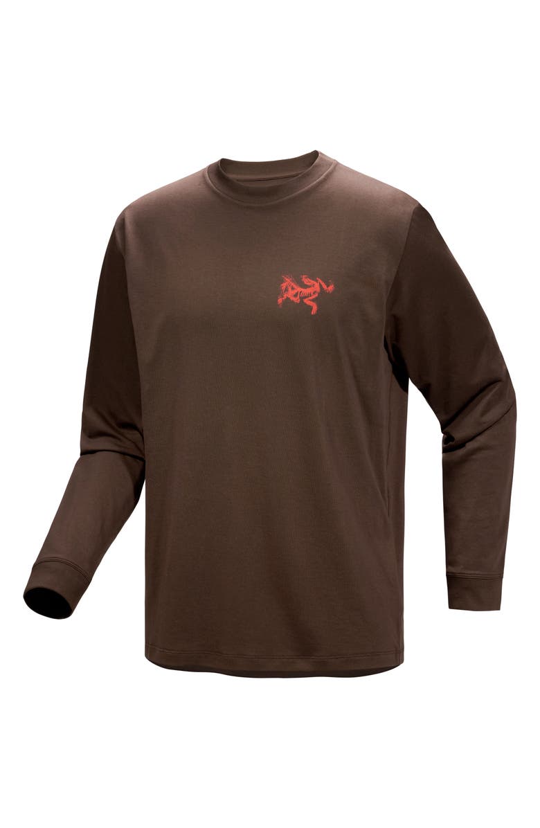 Arc'teryx Kragg Long Sleeve Cotton Graphic T-Shirt, Alternate, color, Carob / Dynasty
