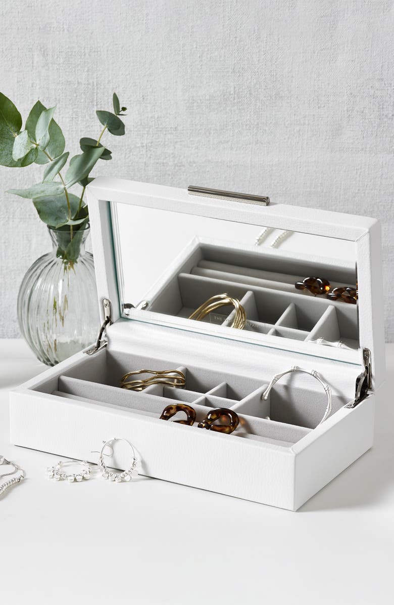 The White Company Medium Leather Jewelry Box, Alternate, color,