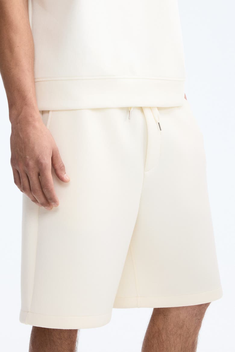 Relaxed-fit Scuba Knit Shorts, Alternate, color, Cream