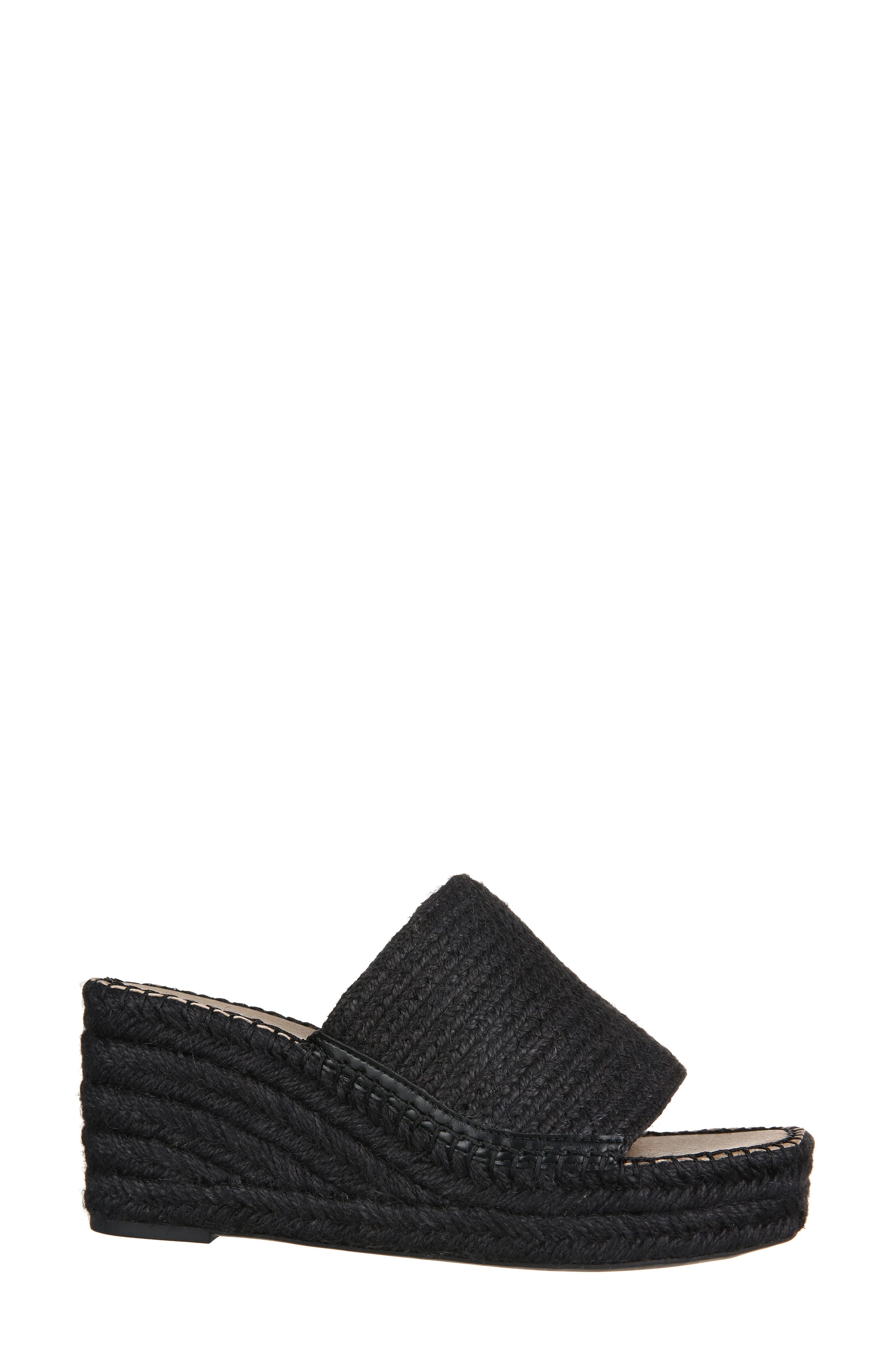 NORDSTROM RACK Claire Jute Wedge Slide Sandal, Alternate, color, Black