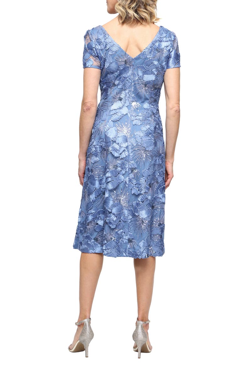 Sequin Floral Cocktail Dress, Alternate, color, BRUSH PERIWINKLE