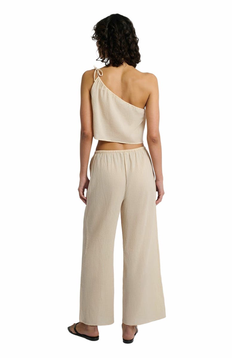 Onia Crinkle Gauze One-shoulder Top, Alternate, color, Sandshell