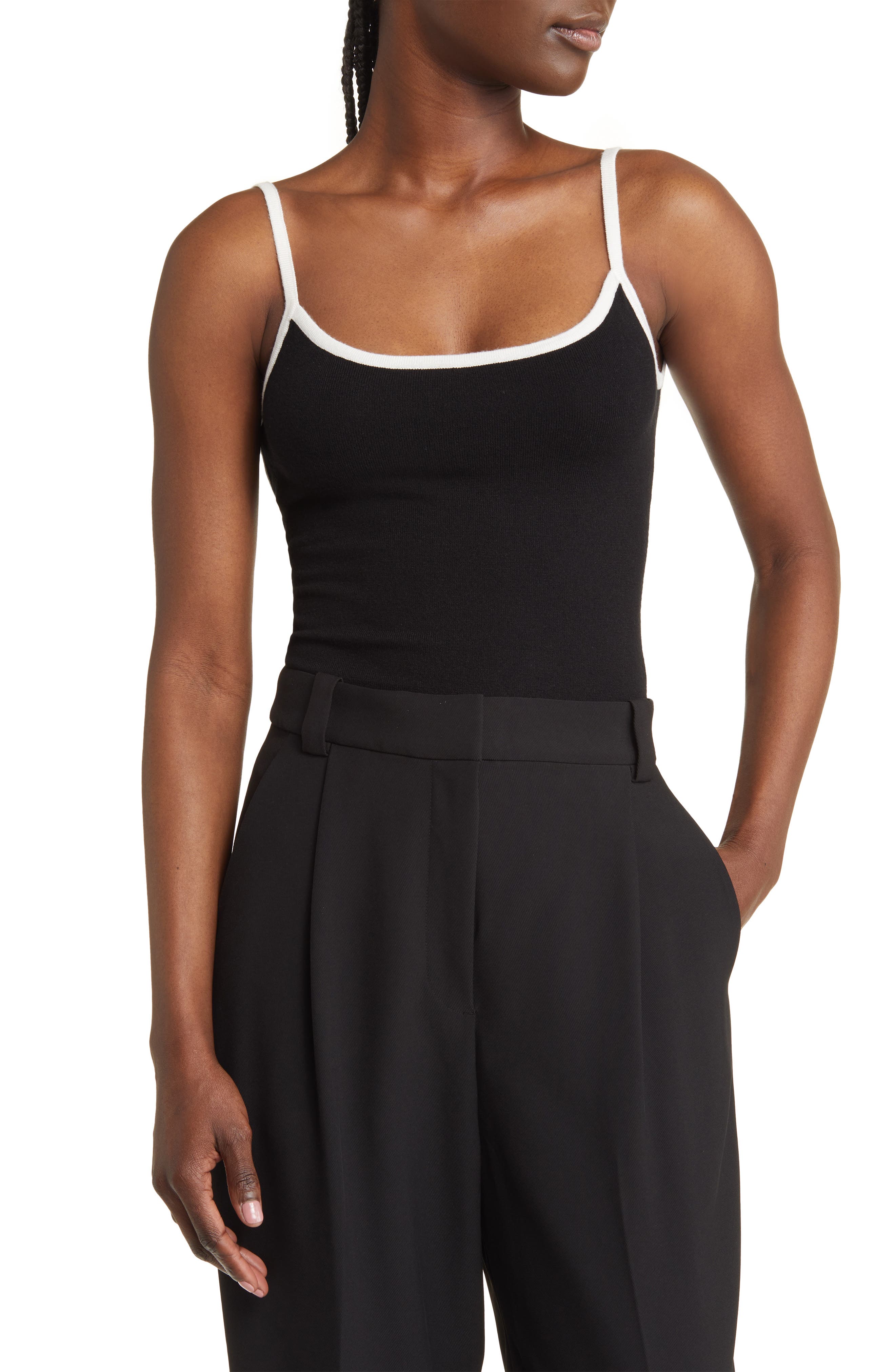 Sophie Rue Contrast Trim Camisole Bodysuit (Women) | Nordstrom