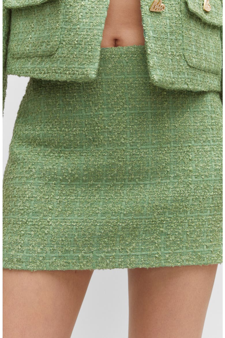 Tweed Miniskirt, Alternate, color, PASTEL GREEN