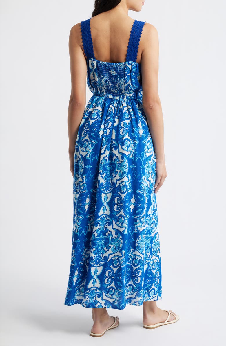 CITY BLUES Allover Print Sleeveless Maxi Dress, Alternate, color, Cobalt