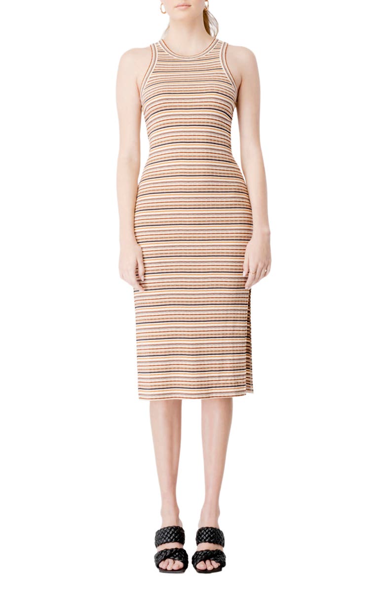 Bardot Semra Stripe Knit Midi Dress, Main, color, 