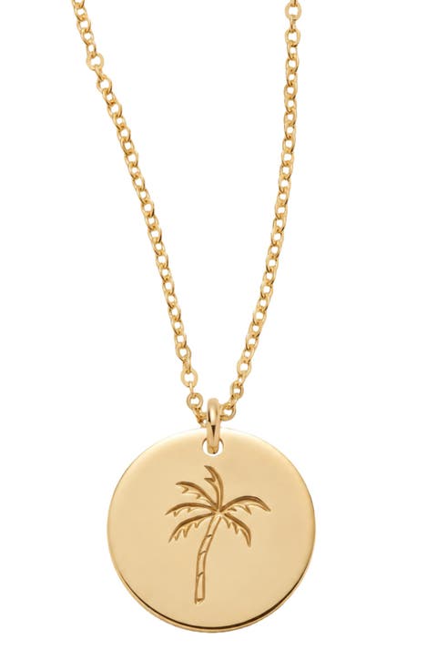 Palm Tree Disc Necklace