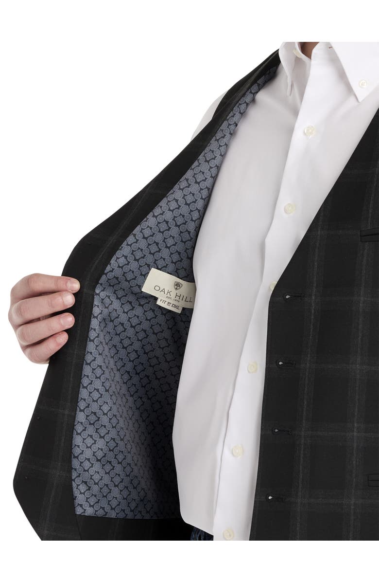Oak Hill Premium by DXL Windowpane Vest, Alternate, color, Black