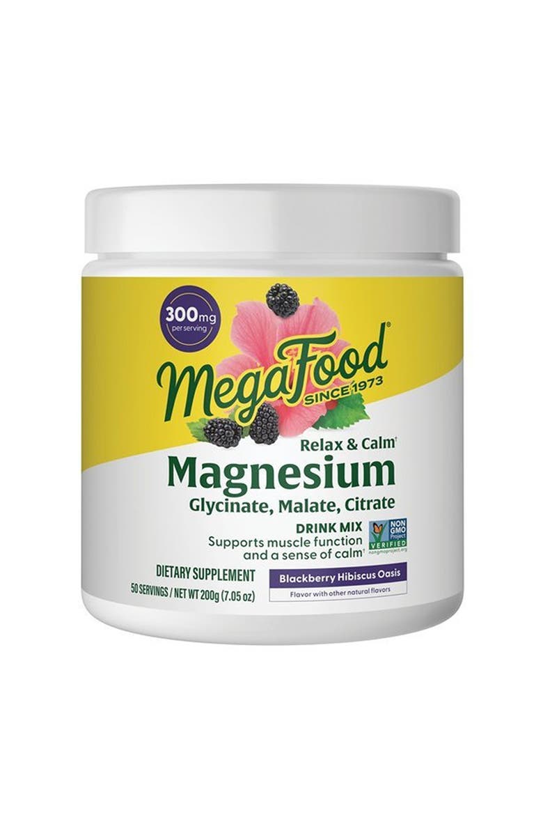 Relax & Calm Magnesium Drink Mix with Magnesium Glycinate, Citrate & Malate, Blackberry Hibiscus Oasis, 7.05oz, Main, color, None