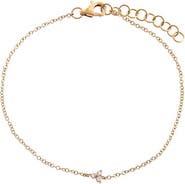 BY ADINA EDEN Diamond Dainty Trio Cluster Bracelet 14K