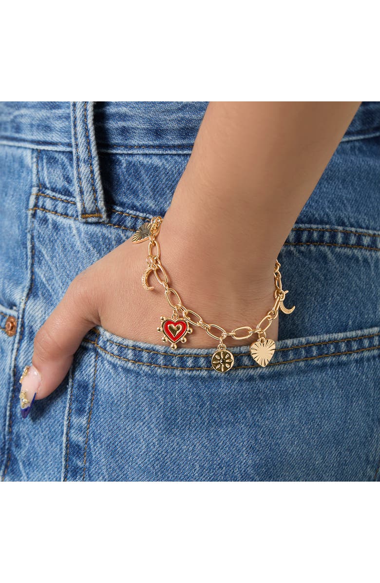 Jessica Simpson Gold-Tone Charm Bracelet, Alternate, color, Gold