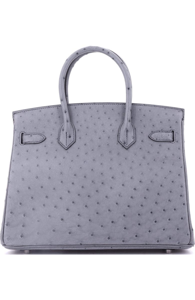 Pre-Owned Hermes Birkin Handbag Grey Ostrich with Palladium Hardware 30, Alternate, color,