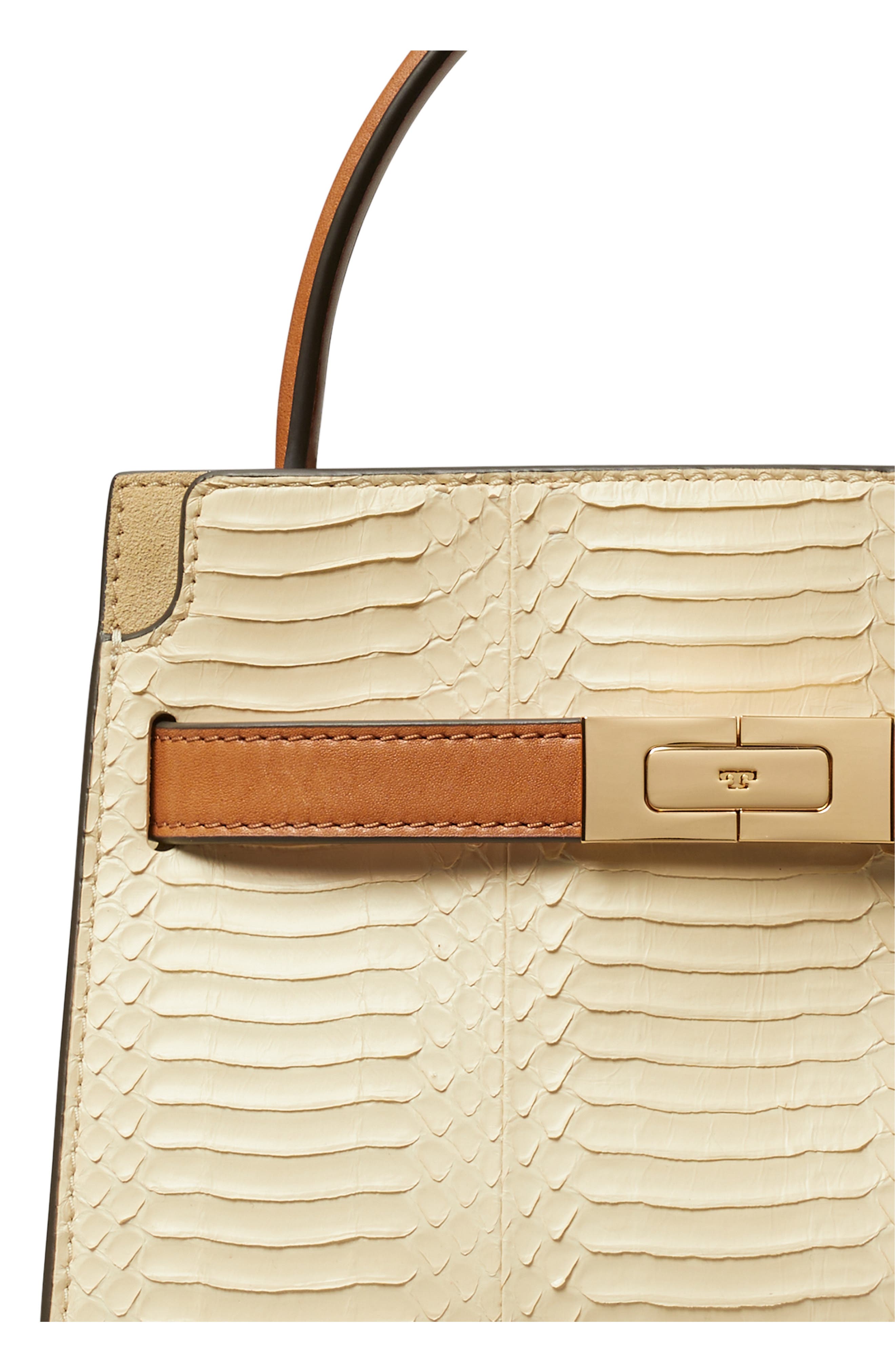Petite Lee Radziwill Genuine Snake Satchel, Alternate, color, BUTTER