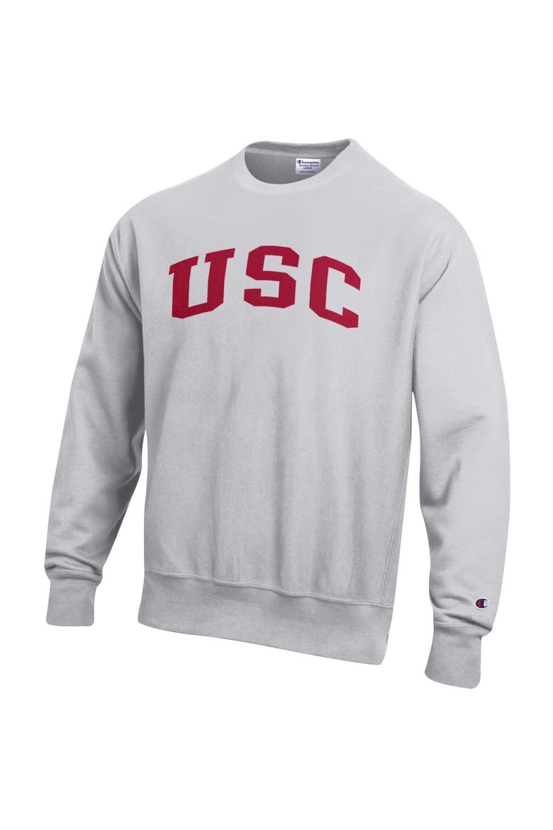 Men's Champion Gray USC Trojans Reverse Weave Fleece Sweatshirt, Alternate, color, Gray