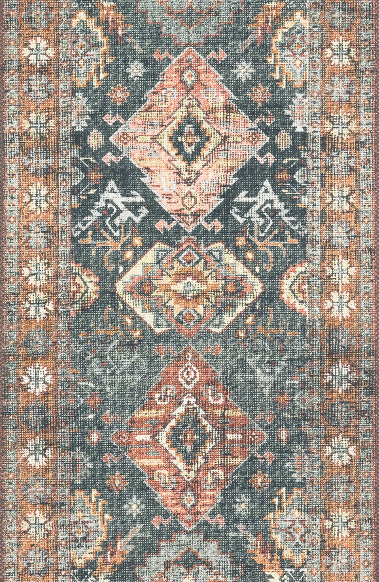 LOLOI II Skye Collection Rug - Sea/Rust - 7'-6" x 9'-6", Alternate, color, Sea / Rust