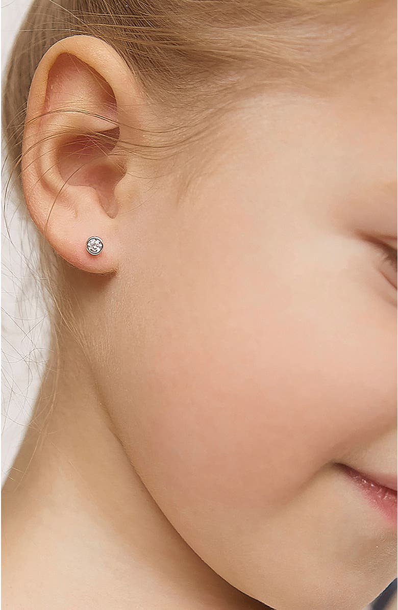 In Season Jewelry Bezel Set Solitaire Earrings, Alternate, color, Silver