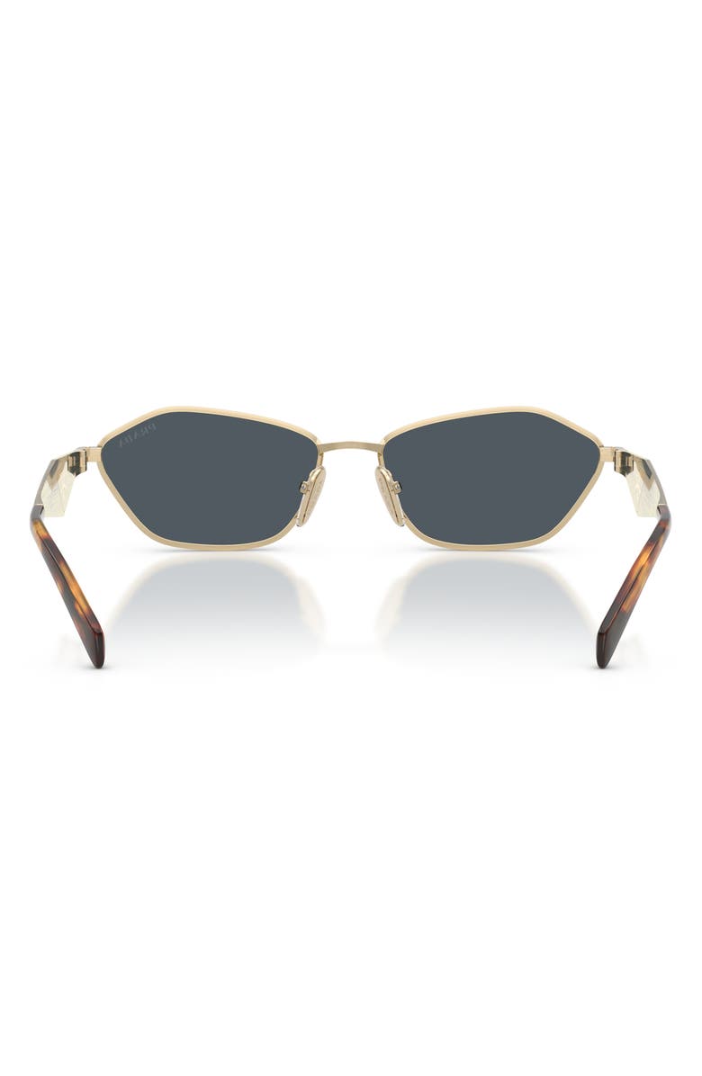 Prada 57mm Irregular Sunglasses, Alternate, color, Pale Gold / Dark Grey