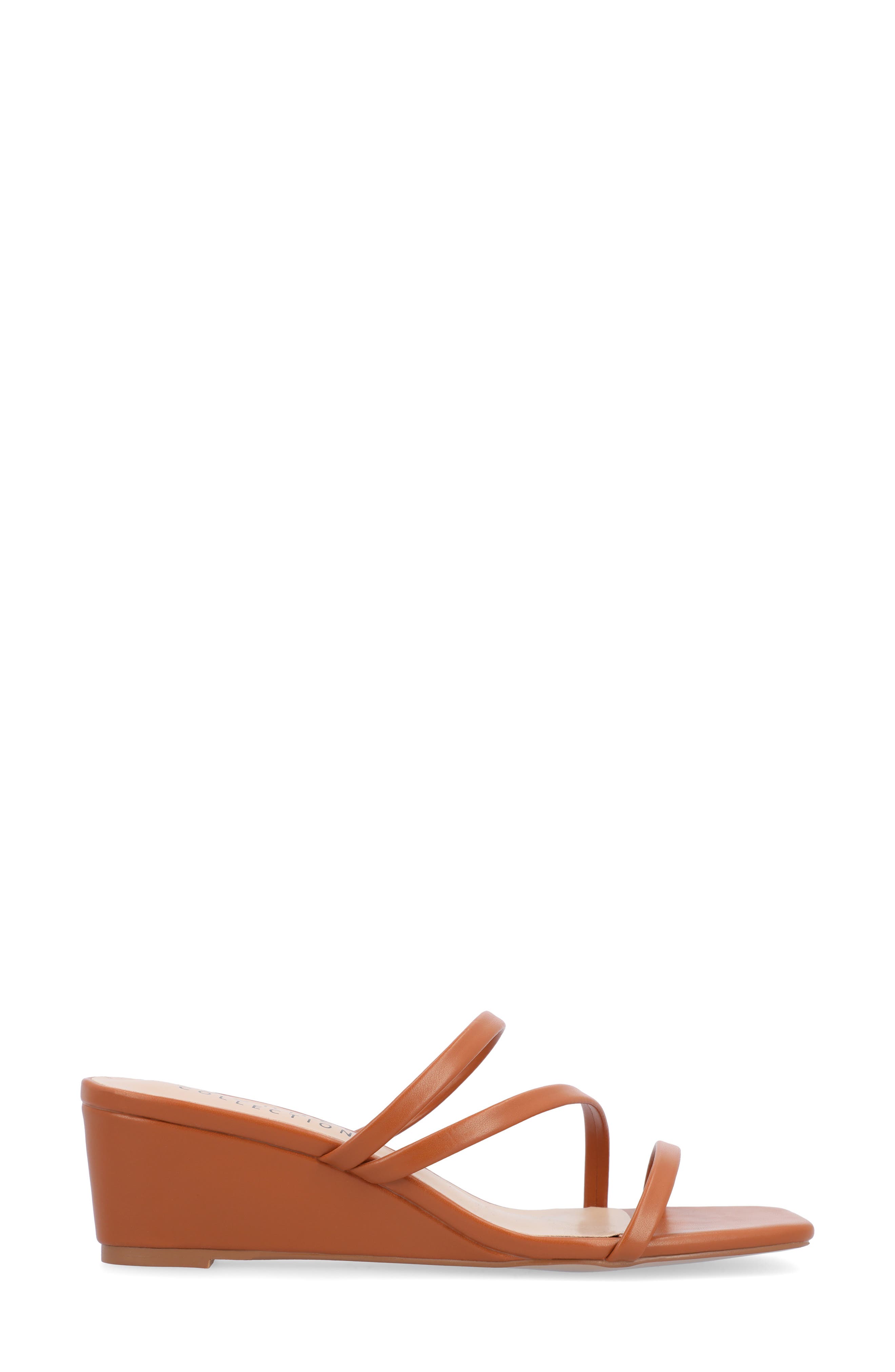 Journee Collection Takarah Wedge Slide Sandal, Alternate, color, Brown