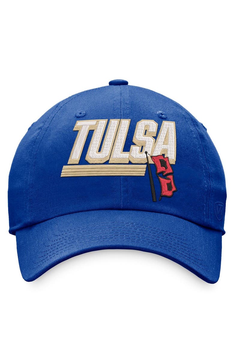 TOP OF THE WORLD Men's Top of the World Royal Tulsa Golden Hurricane Slice Adjustable Hat, Alternate, color, 